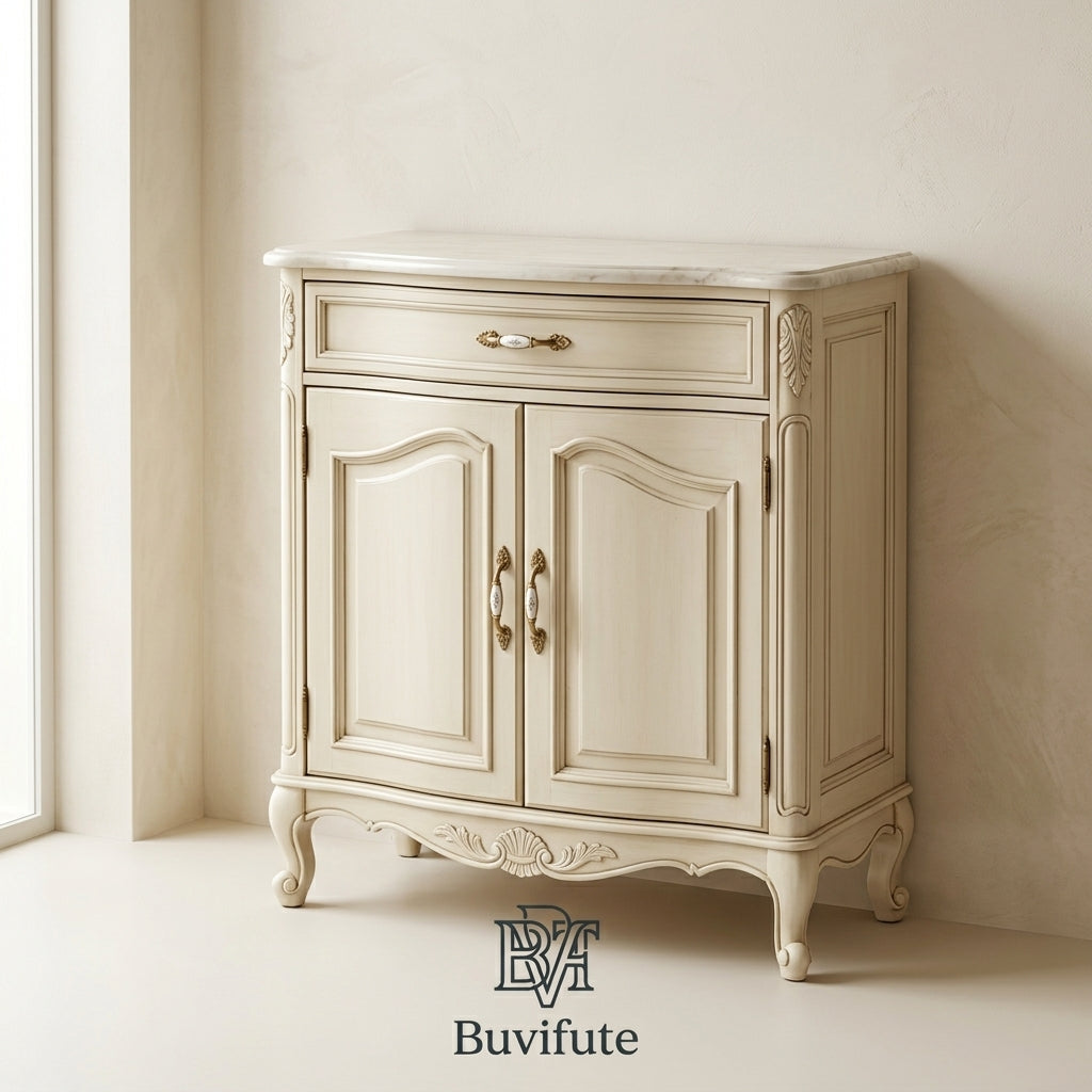 Buvifute™ French Cream Storage Cabinet