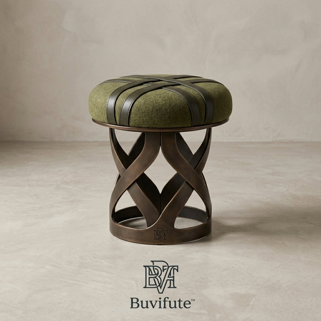 Buvifute™ Olive Luxe Accent Stool
